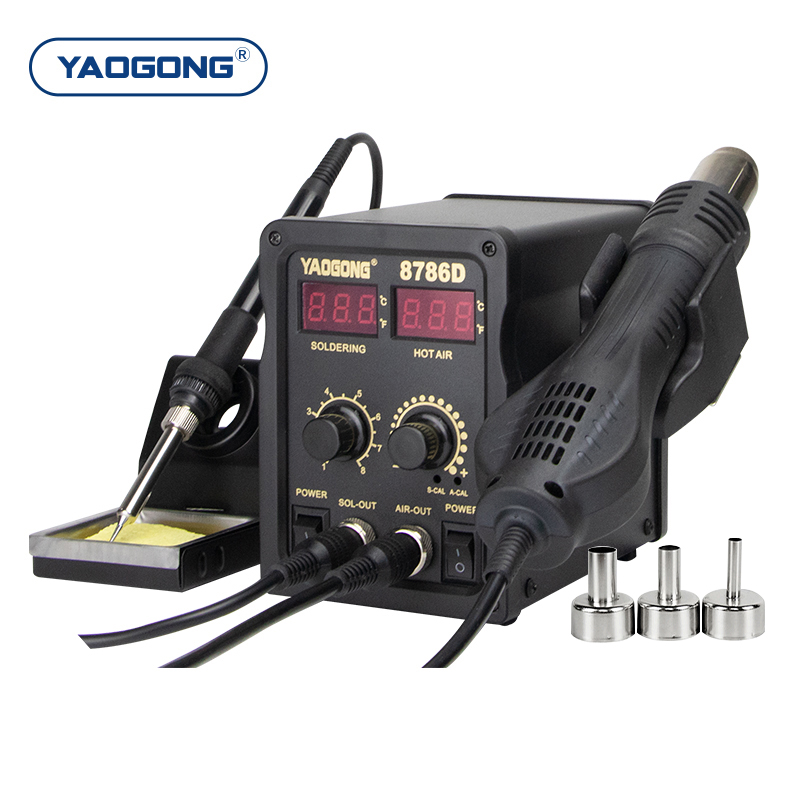 YAOGONG 8786D 2 in 1 Digital S - Smd Rework Station Hot Air Soldering 2 In 1 ulasan dan harga