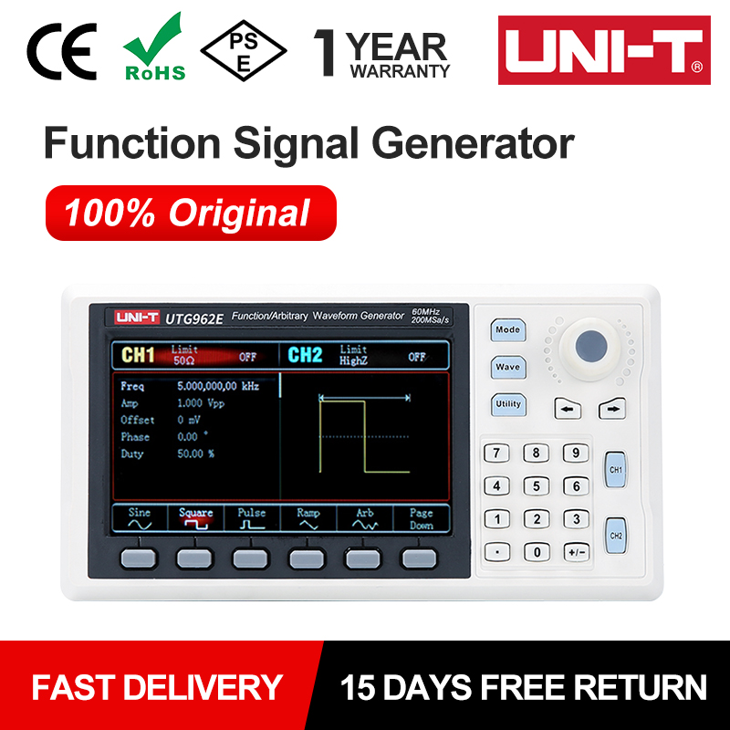 UNI-T UTG932E UTG962E Function - Dual Channel Arbitrary Waveform Function Generator 60Mhz ulasan dan harga
