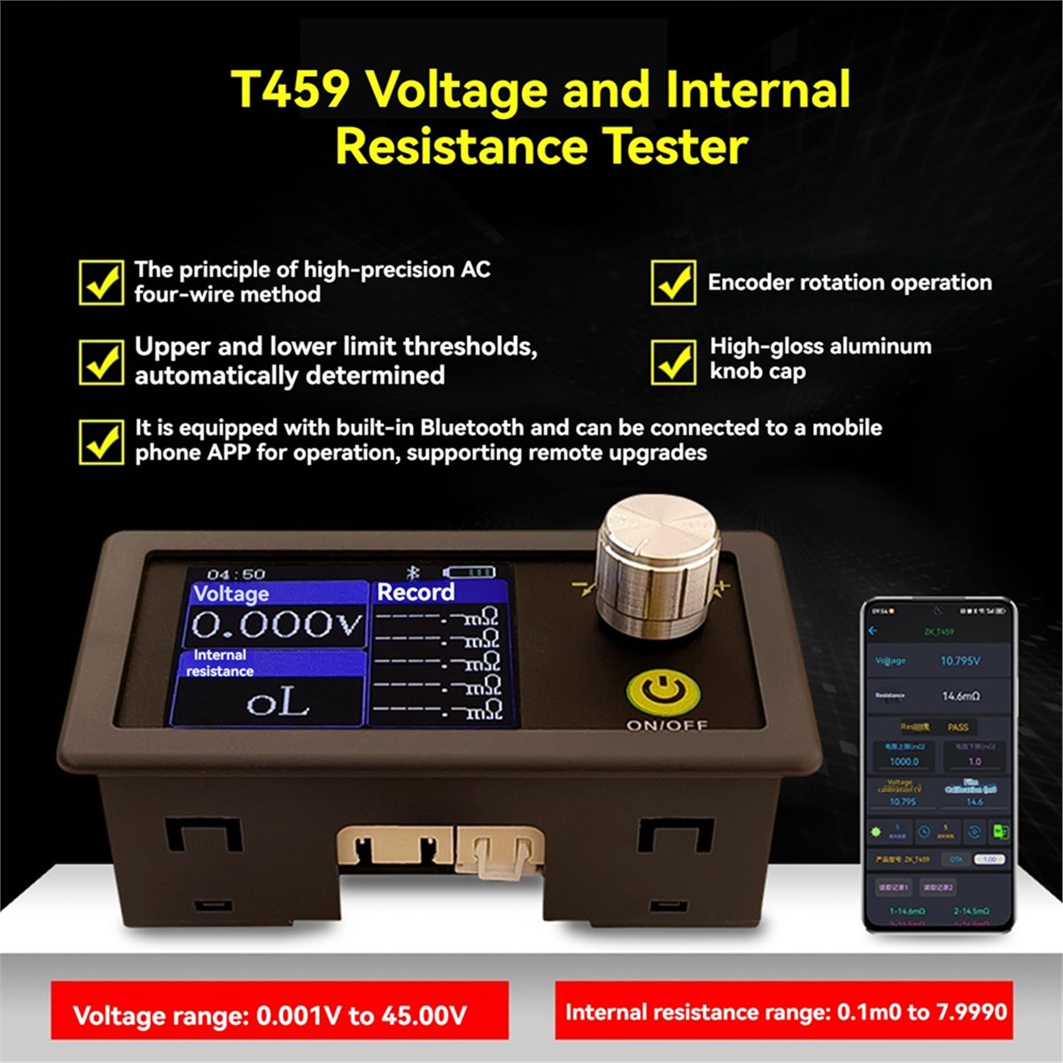 ABGN T459 DC 5V Four-Wire Batt - Battery Internal Resistance Tester Four Wire ulasan dan harga